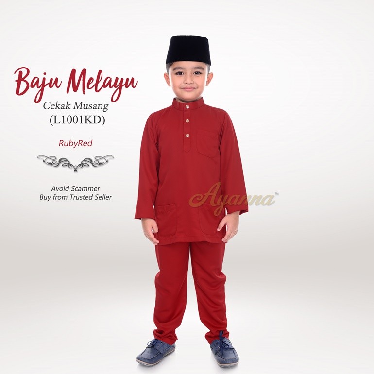 Baju Melayu Cekak Musang L1001KD (RubyRed)