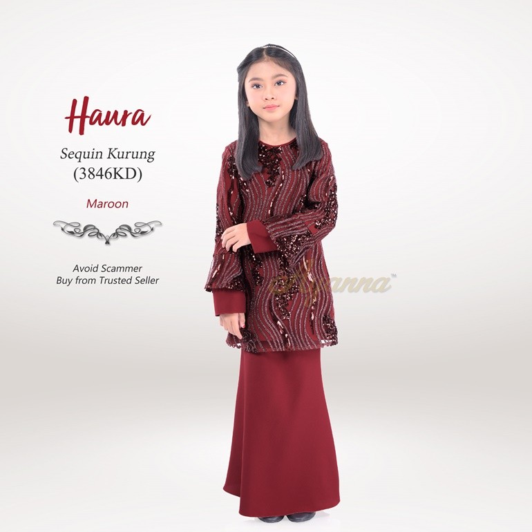 Haura Sequin Kurung 3846KD (Maroon)