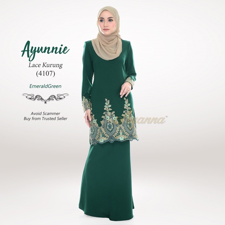 Ayunnie Lace Kurung 4107 (EmeraldGreen)