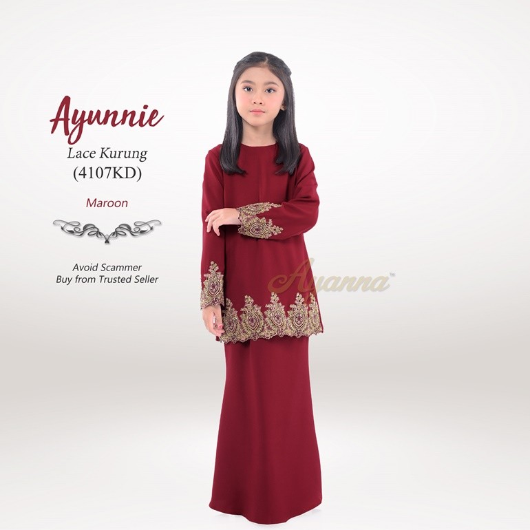 Ayunnie Lace Kurung 4107KD (Maroon)