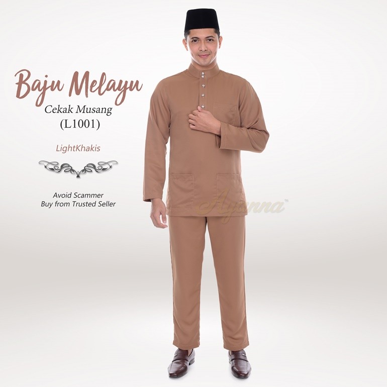 Baju Melayu Cekak Musang L1001 (LightKhakis)