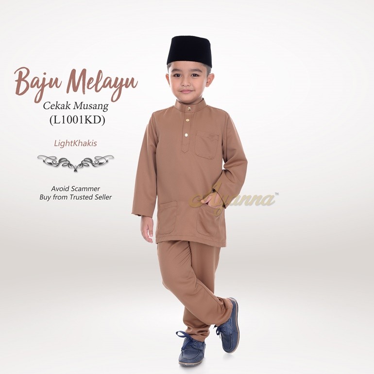 Baju Melayu Cekak Musang L1001KD (LightKhakis)