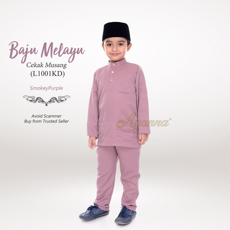 Baju Melayu Cekak Musang L1001KD (SmokeyPurple)