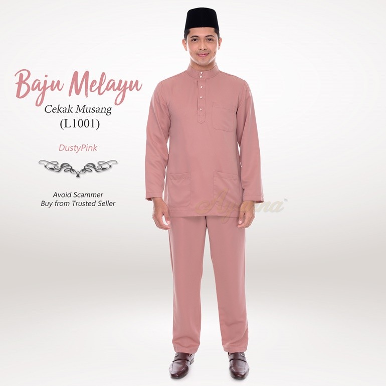 Baju Melayu Cekak Musang L1001 (DustyPink)