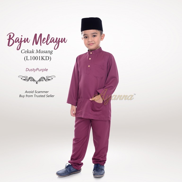 Baju Melayu Cekak Musang L1001KD (DustyPurple)