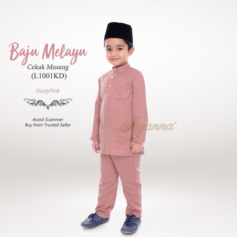 Baju Melayu Cekak Musang L1001KD (DustyPink)