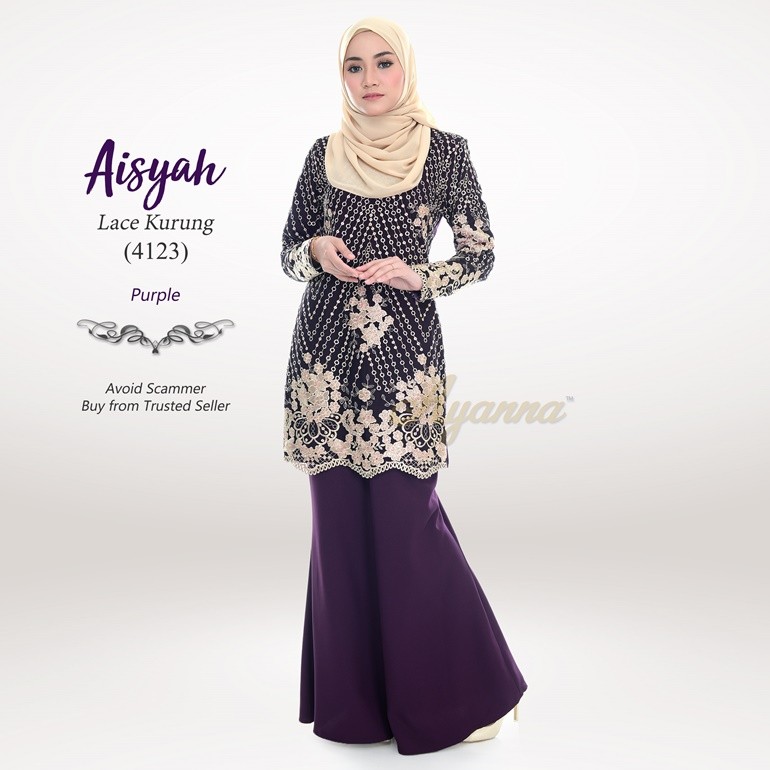 Aisyah Lace Kurung 4123 (Purple)