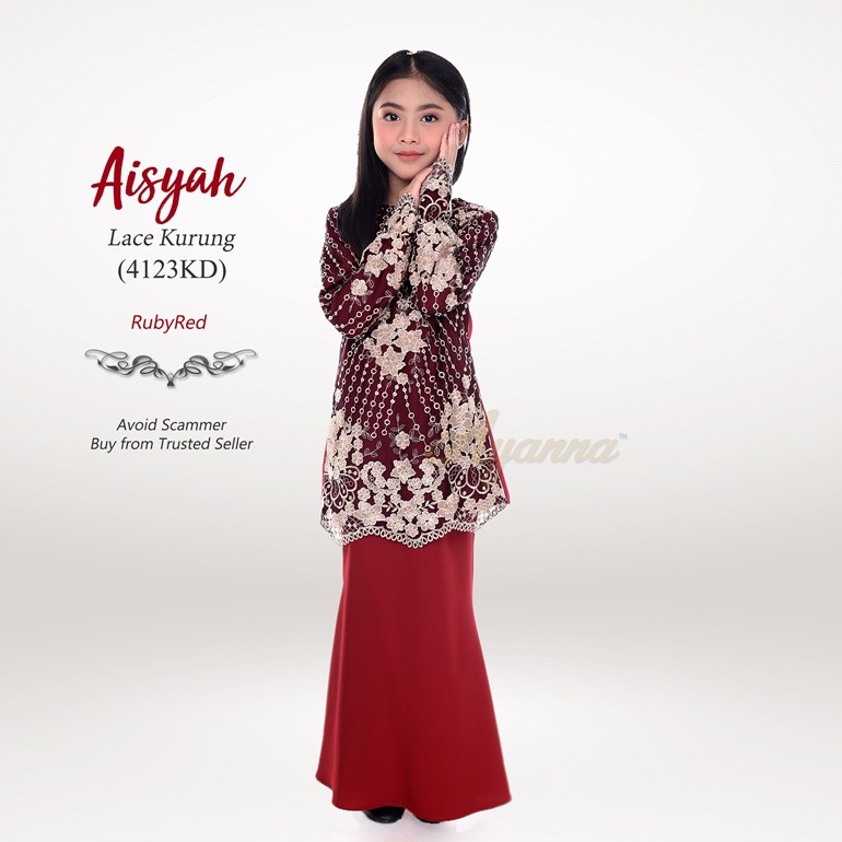 Aisyah Lace Kurung 4123KD (RubyRed)