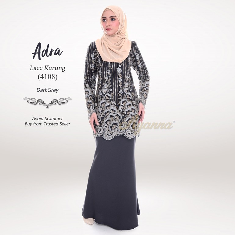 Adra Lace Kurung 4108 (DarkGrey)