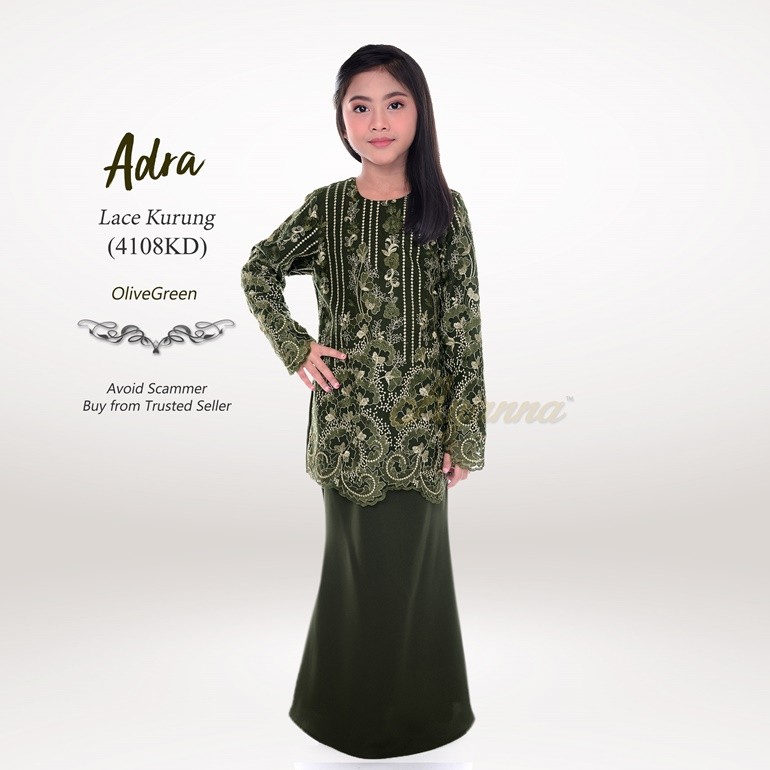 Adra Lace Kurung 4108KD (OliveGreen)