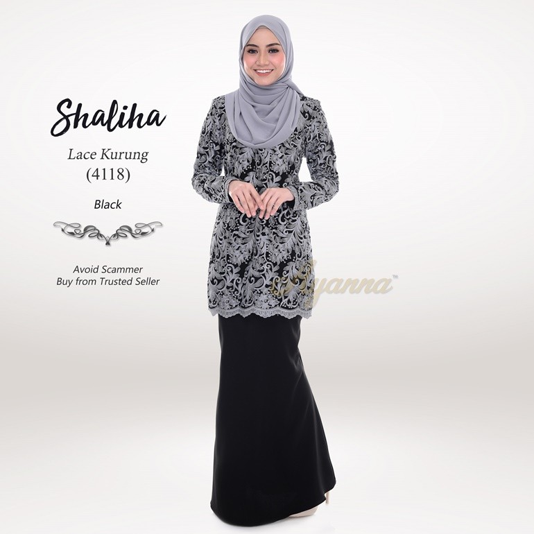 Shaliha Lace Kurung 4118 (Black)