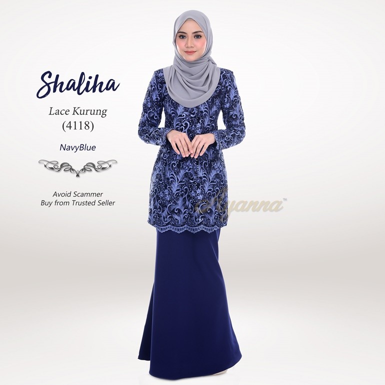 Shaliha Lace Kurung 4118 (NavyBlue)