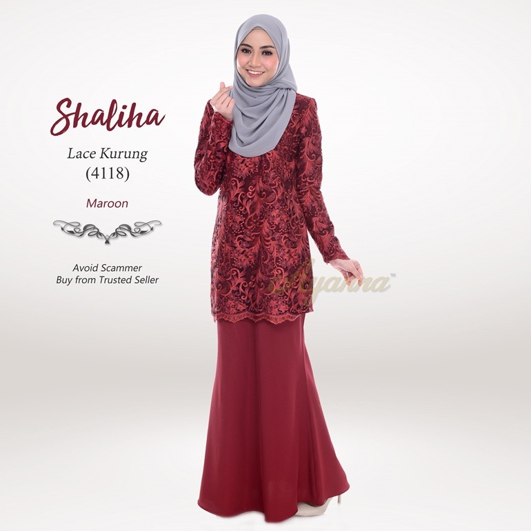 Shaliha Lace Kurung 4118 (Maroon)