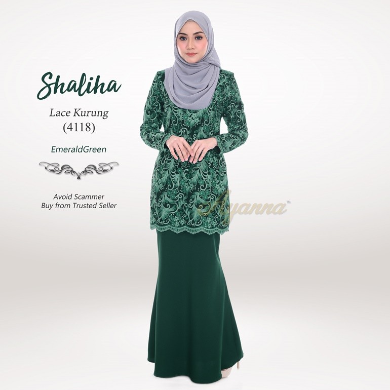 Shaliha Lace Kurung 4118 (EmeraldGreen)