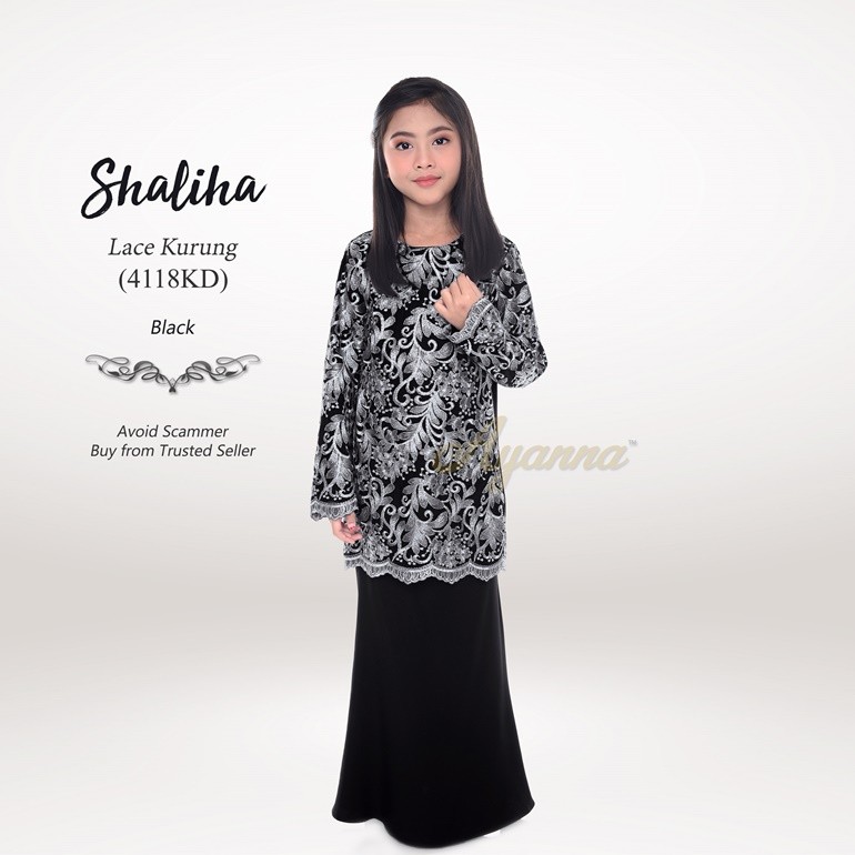 Shaliha Lace Kurung 4118KD (Black)