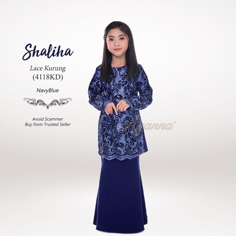 Shaliha Lace Kurung 4118KD (NavyBlue)