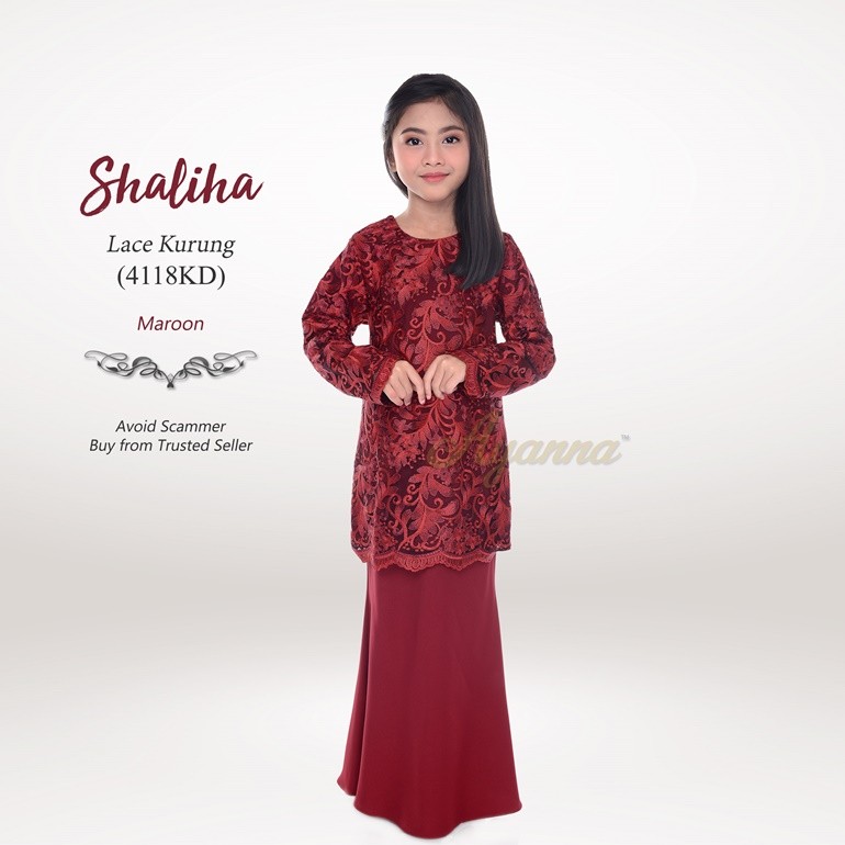 Shaliha Lace Kurung 4118KD (Maroon)