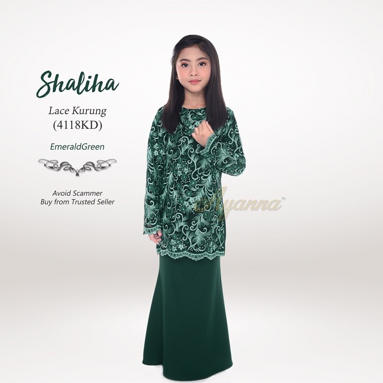 Shaliha Lace Kurung 4118KD (EmeraldGreen)