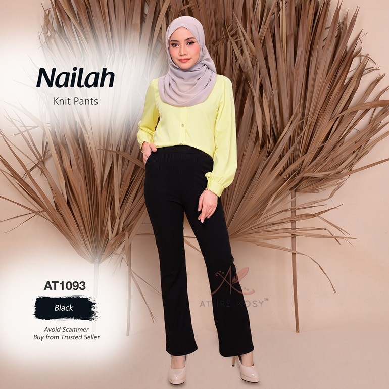 Nailah Knit Pants AT1093 (Black)