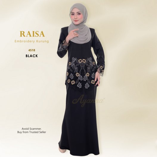 Raisa Embroidery Kurung 4518 (Black)