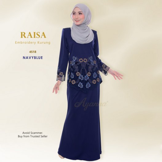 Raisa Embroidery Kurung 4518 (NavyBlue)