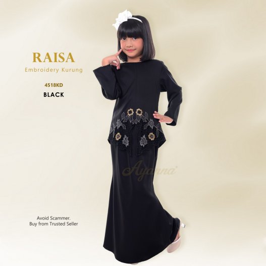 Raisa Embroidery Kurung 4518KD (Black)