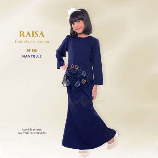 Raisa Embroidery Kurung 4518KD (NavyBlue) 