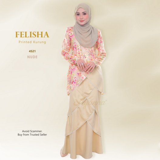 Felisha Printed Kurung 4521 (Nude)