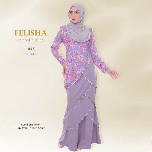 Felisha Printed Kurung 4521 (Lilac)