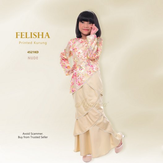 Felisha Printed Kurung 4521KD (Nude) 
