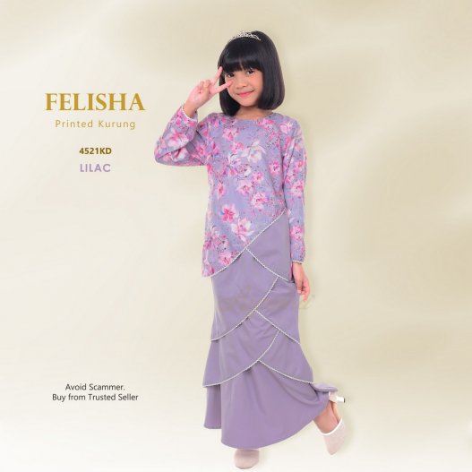 Felisha Printed Kurung 4521KD (Lilac)