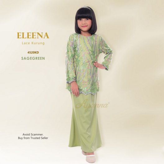 Eleena Lace Kurung 4520KD (SageGreen) 