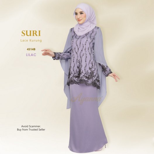 Suri Lace Kurung 4514B (Lilac) 