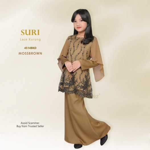 Suri Lace Kurung 4514BKD (MossBrown) 