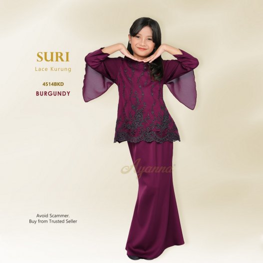 Suri Lace Kurung 4514BKD (Burgundy) 