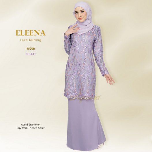 Eleena Lace Kurung 4520B (Lilac) 