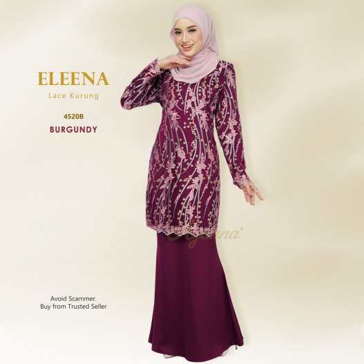 Eleena Lace Kurung 4520B (Burgundy) 
