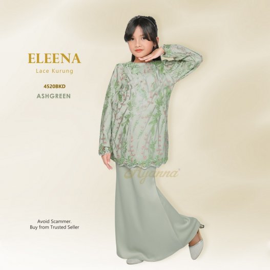 Eleena Lace Kurung 4520BKD (AshGreen) 