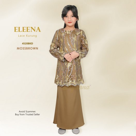 Eleena Lace Kurung 4520BKD (MossBrown) 