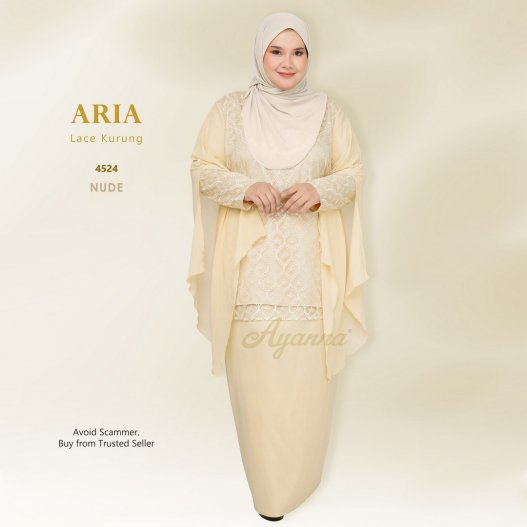 Aria Lace Kurung 4524 (Nude) 