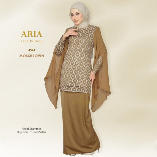Aria Lace Kurung 4524 (MossBrown)
