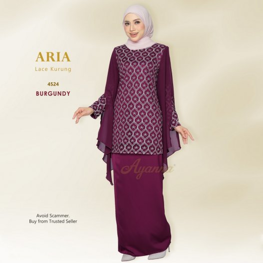 Aria Lace Kurung 4524 (Burgundy)
