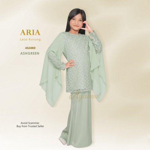 Aria Lace Kurung 4524KD (AshGreen)