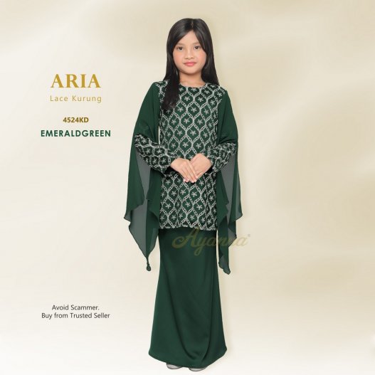 Aria Lace Kurung 4524KD (EmeraldGreen)