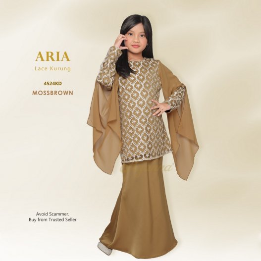 Aria Lace Kurung 4524KD (MossBrown)