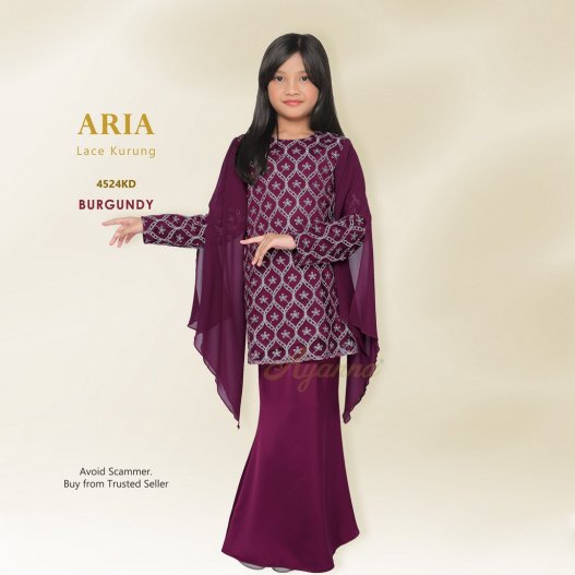 Aria Lace Kurung 4524KD (Burgundy)