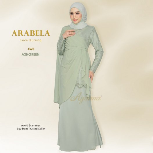 Arabela Lace Kurung 4526 (AshGreen)