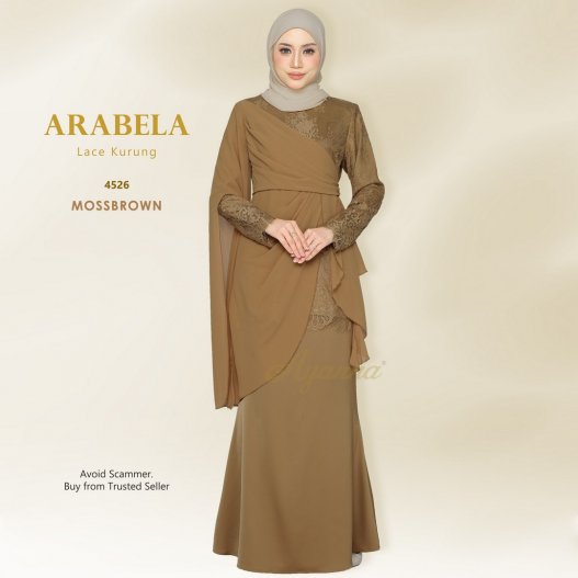 Arabela Lace Kurung 4526 (MossBrown)