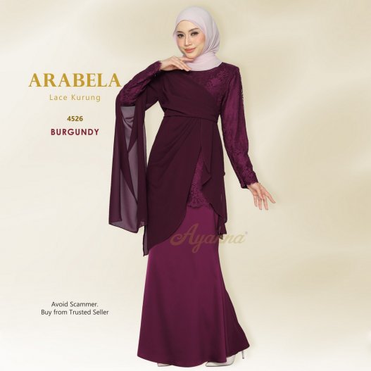 Arabela Lace Kurung 4526 (Burgundy)