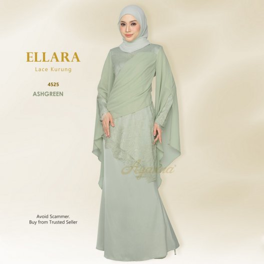 Ellara Lace Kurung 4525 (AshGreen)